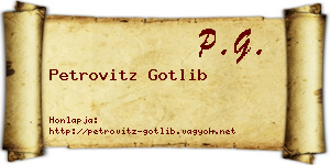 Petrovitz Gotlib névjegykártya
